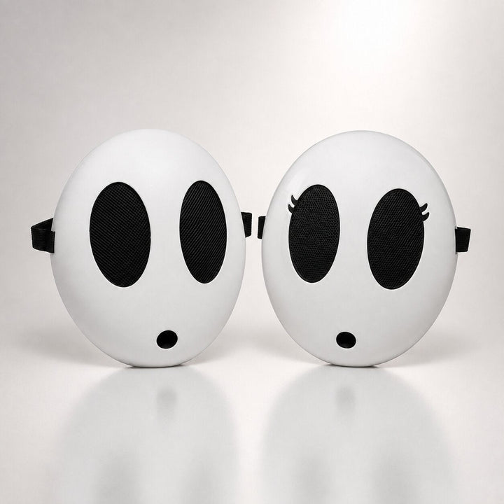 Halloween Shy Guy Mask - White Character Face Accessory