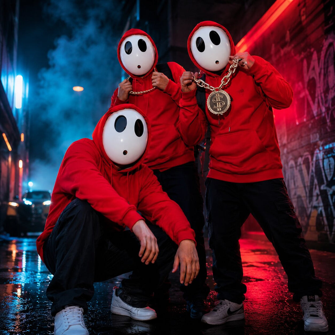 Halloween Shy Guy Mask - White Character Face Accessory
