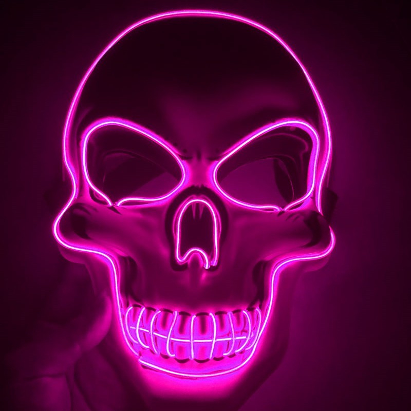 Halloween Skeleton Mask LED Glow - Scary Party Accessory