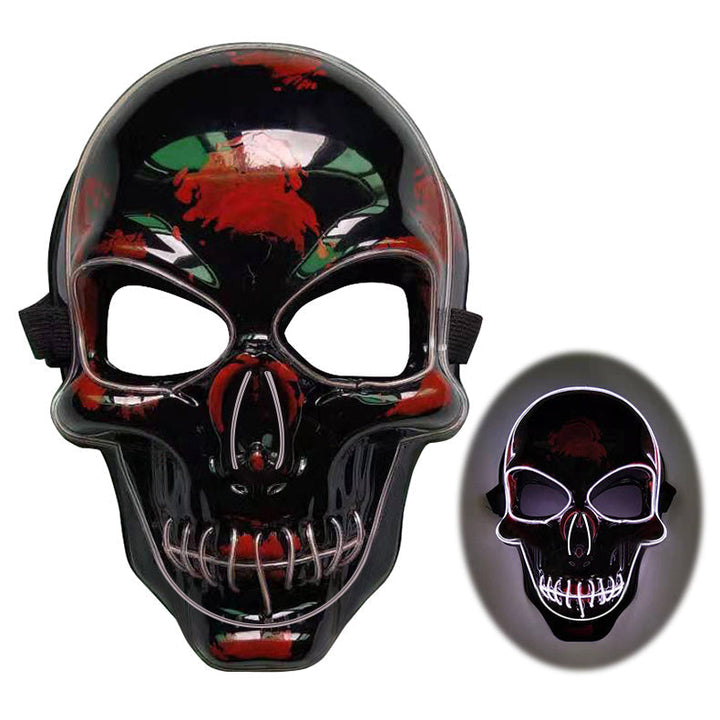 Halloween Skeleton Mask LED Glow - Scary Party Accessory - White 2