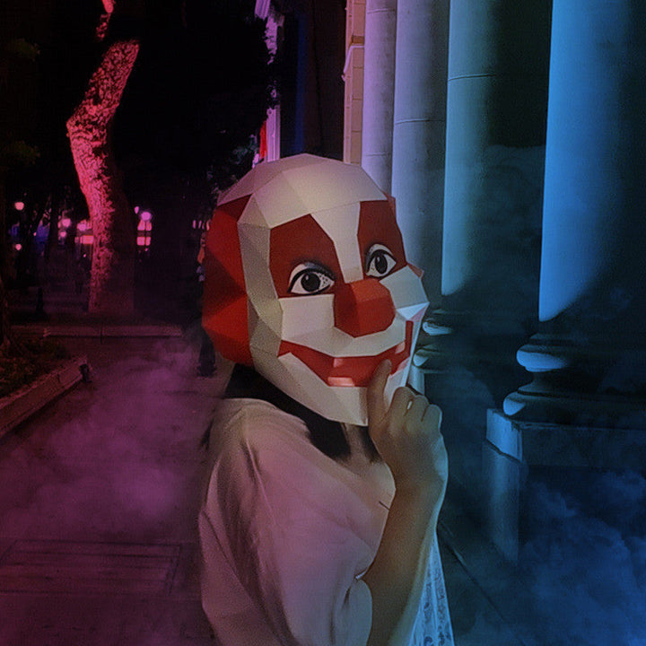 Halloween Smiling Creepy Clown Mask - Scary Cosplay Prop