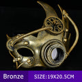 Halloween Steampunk Half Face Mask - Mechanical Retro Costume Accessor