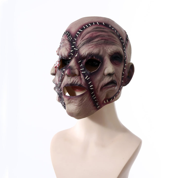 Halloween Three-Face Horror Mask - Realistic Latex Costume Prop