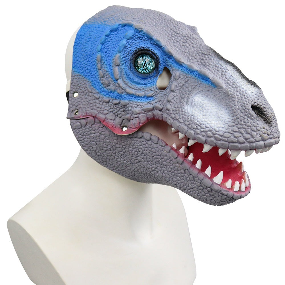 Halloween Velociraptor Dinosaur Mask - Moving Mouth Hood