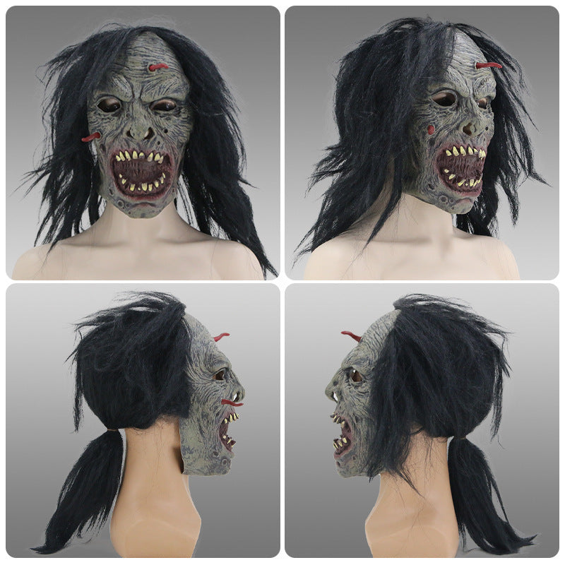 Halloween Worm Head Mask - Creepy Party Costume Accessory