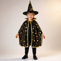 Kids' Halloween Witch & Wizard Costume with Cape and Hat
