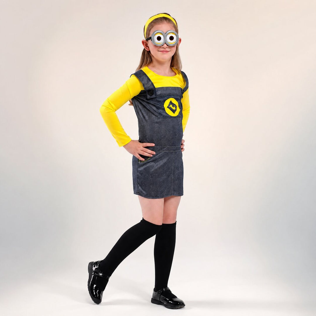 Kids' Minions Halloween Costume with Dress & Glasses