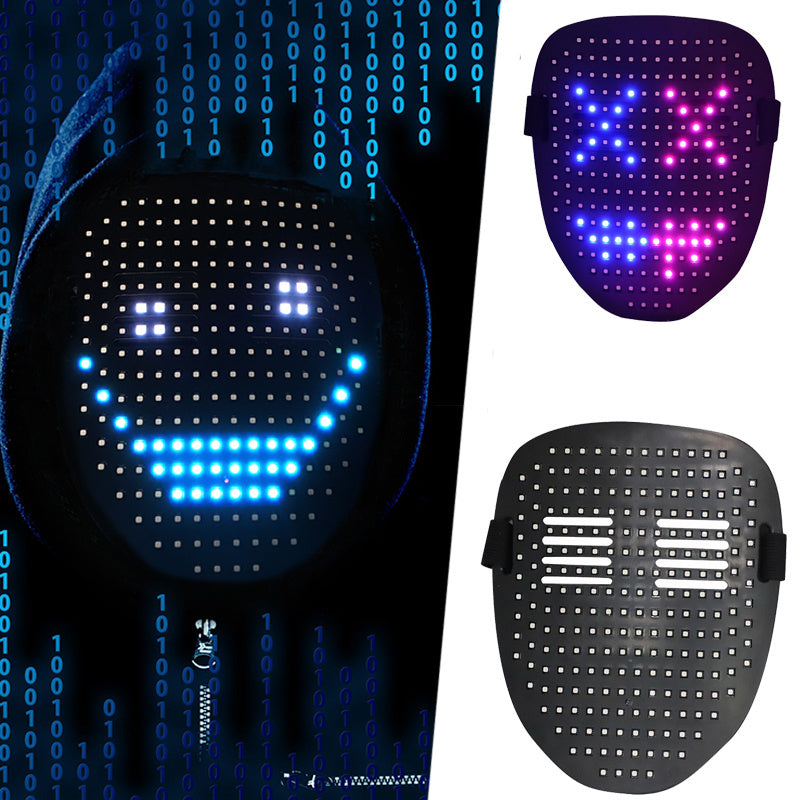 LED Halloween Mask with 50 Light Patterns - Gesture Control