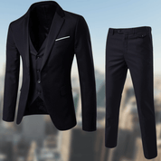 Men's 3-Piece Slim Fit Suit - Wedding & Formal - Black