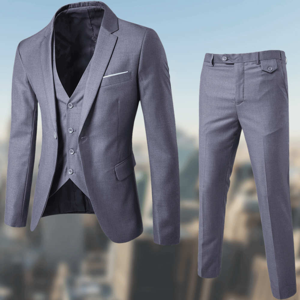 Men's 3-Piece Slim Fit Suit - Wedding & Formal - Grey