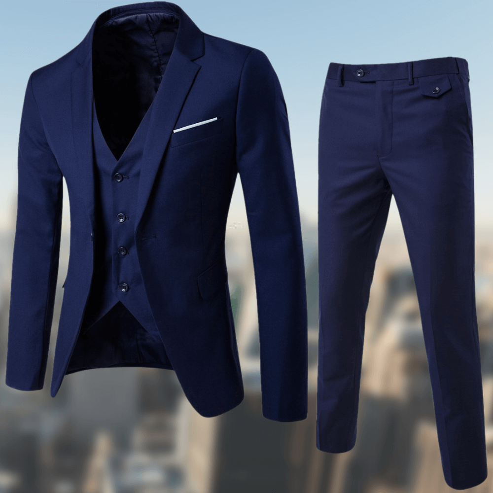 Men's 3-Piece Slim Fit Suit - Wedding & Formal - Navy