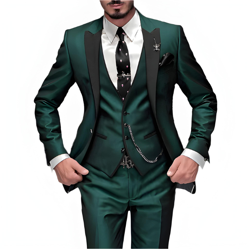 Men's 3-Piece Suit Set - Modern Slim Fit - Green