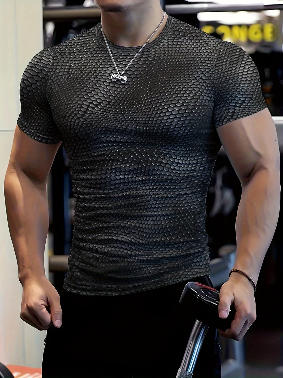 Men's 3D Geometric T-Shirt - Stretch Sport Top