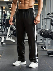 Men's Athletic Shorts - Breathable Drawstring Training Shorts - Black