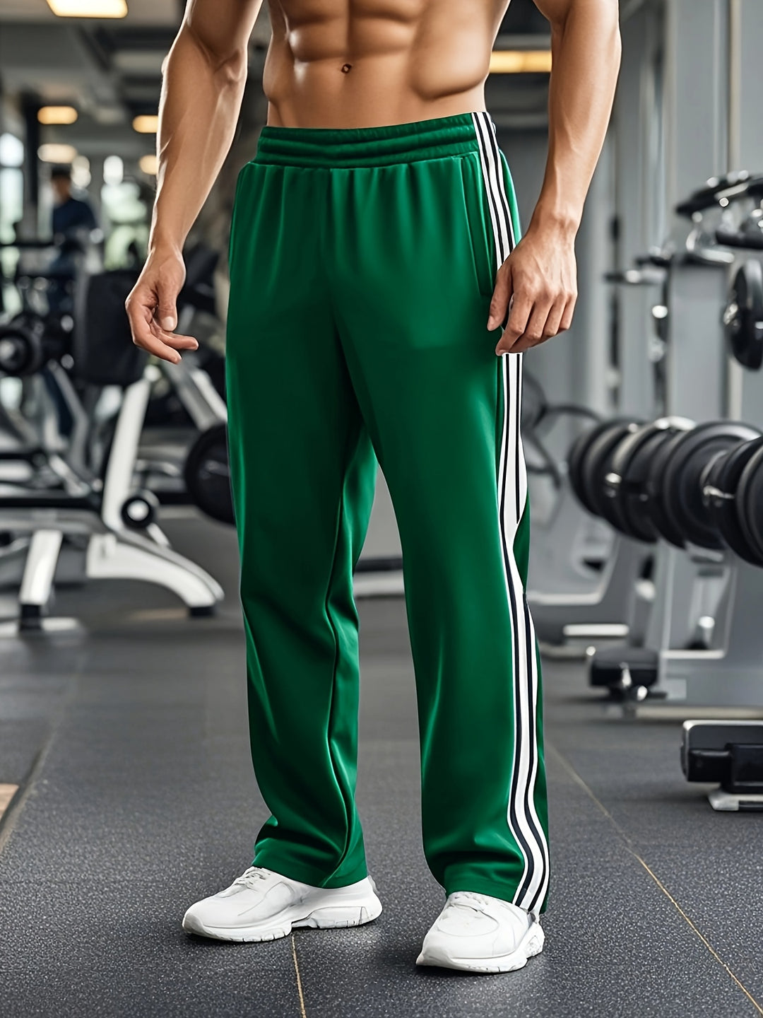 Men's Athletic Shorts - Breathable Drawstring Training Shorts - Green