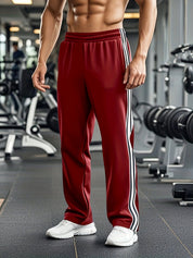 Men's Athletic Shorts - Breathable Drawstring Training Shorts - Red
