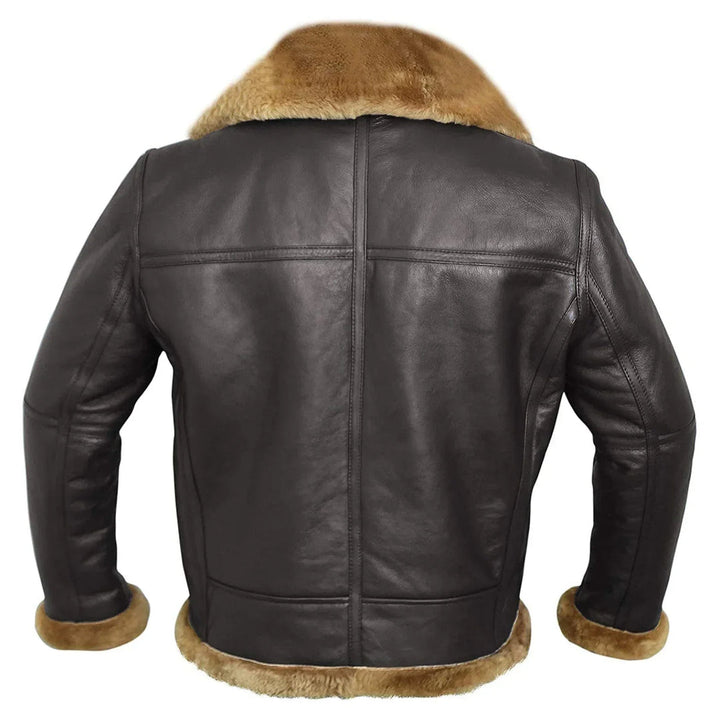 Men's Bomber Jacket Winter Leather - Lined & Zippered