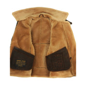 Men's Brown Leather Bomber Jacket - Classic Warmth