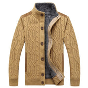 Men's Cable Knit Vest with Plush Lining - Warm & Stylish - Beige