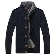 Men's Cable Knit Vest with Plush Lining - Warm & Stylish - Black
