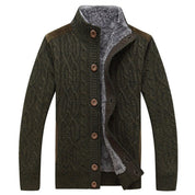 Men's Cable Knit Vest with Plush Lining - Warm & Stylish - Green
