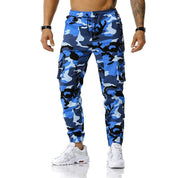 Men's Camouflage Joggers - Breathable Athletic Fit - Blue