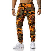 Men's Camouflage Joggers - Breathable Athletic Fit - Orange