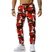 Men's Camouflage Joggers - Breathable Athletic Fit - Red