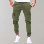 Men's Cargo Pants - Elastic Waist Workwear - Green