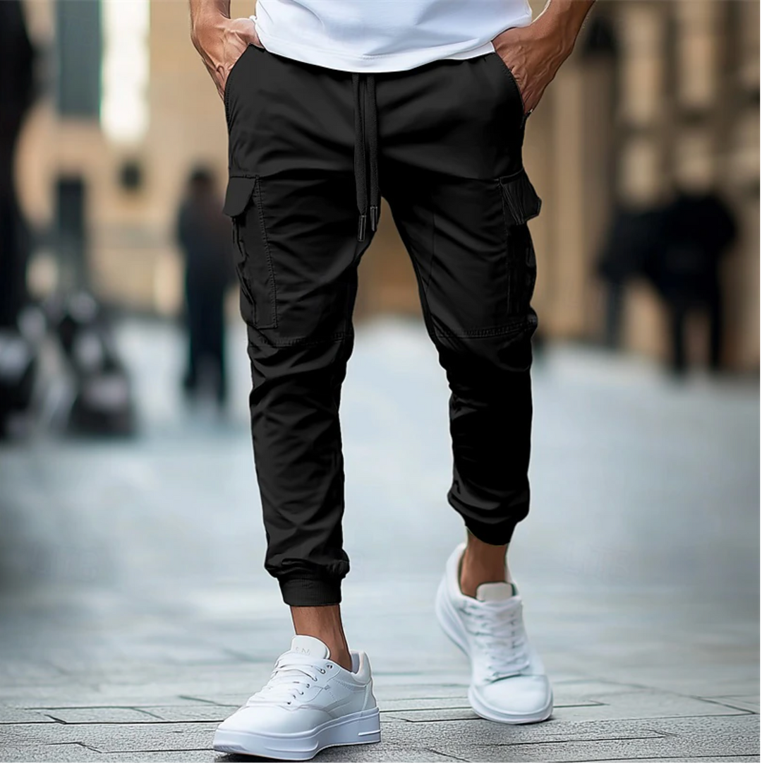 Men's Cargo Pants - Regular Fit Workwear - Black