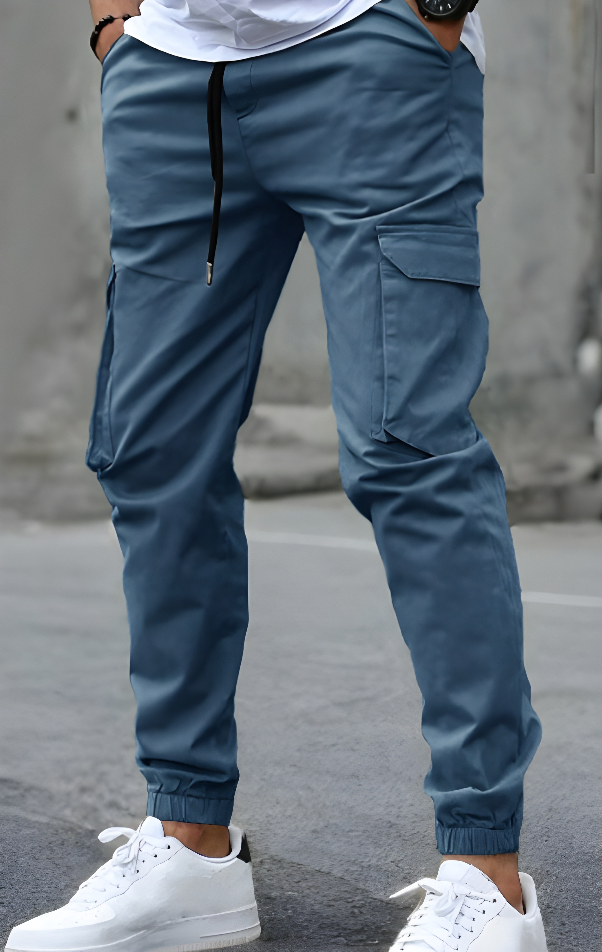 Men's Cargo Pants - Regular Fit Workwear - Blue