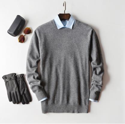 Men's Cashmere Crew Neck Sweater - Classic Knit