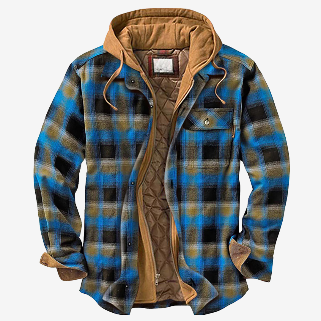 Men's Casual Jacket - Warm & Timeless Style - Blue-Brown