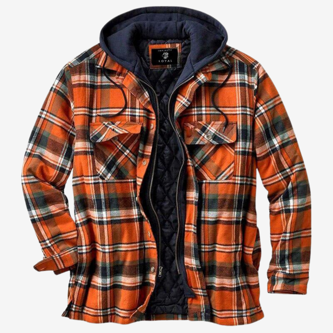 Men's Casual Jacket - Warm & Timeless Style - Orange