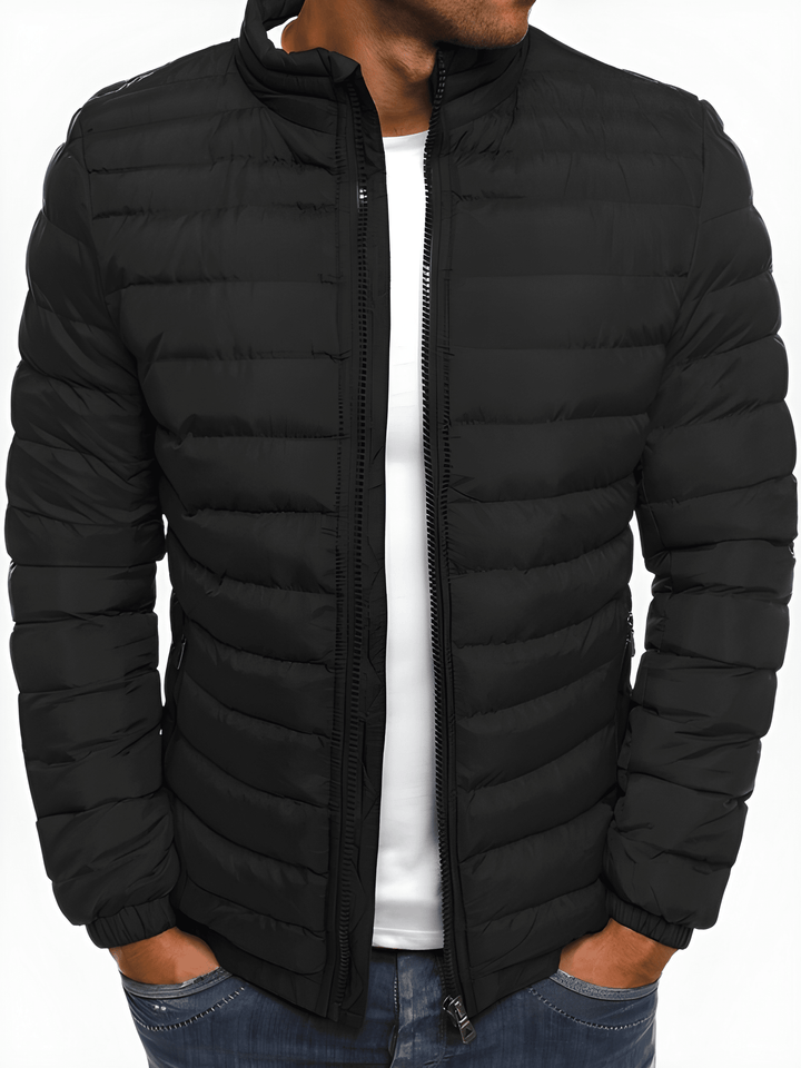 Men's Casual Winter Jacket - Warm & Comfortable Puffer Coat - Black