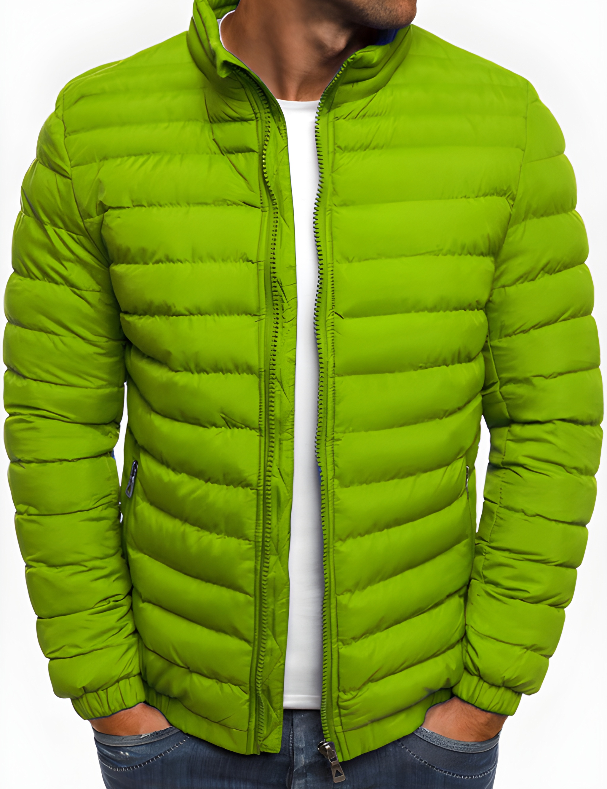 Men's Casual Winter Jacket - Warm & Comfortable Puffer Coat - Green