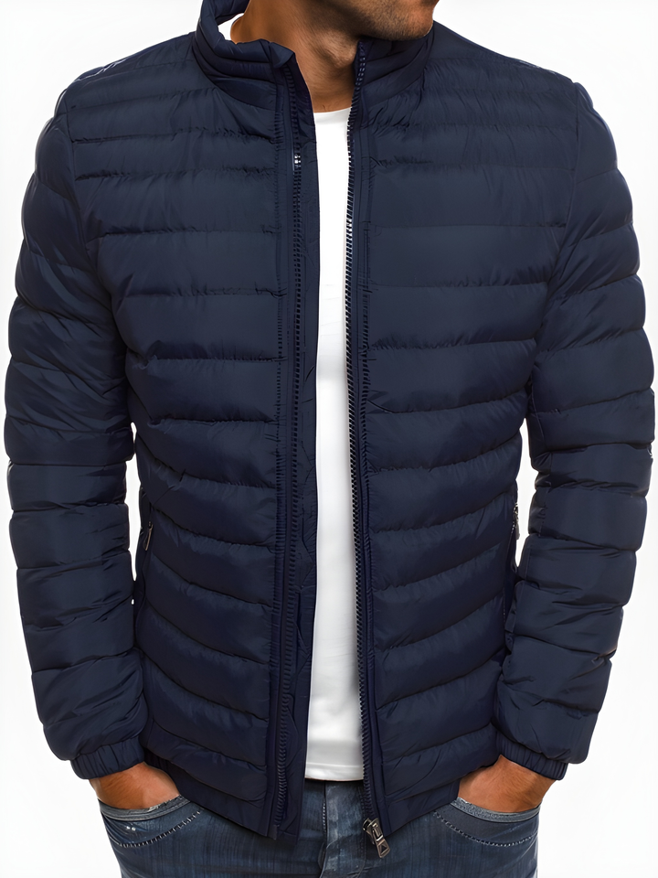 Men's Casual Winter Jacket - Warm & Comfortable Puffer Coat - Navy