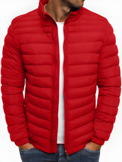 Men's Casual Winter Jacket - Warm & Comfortable Puffer Coat - Red