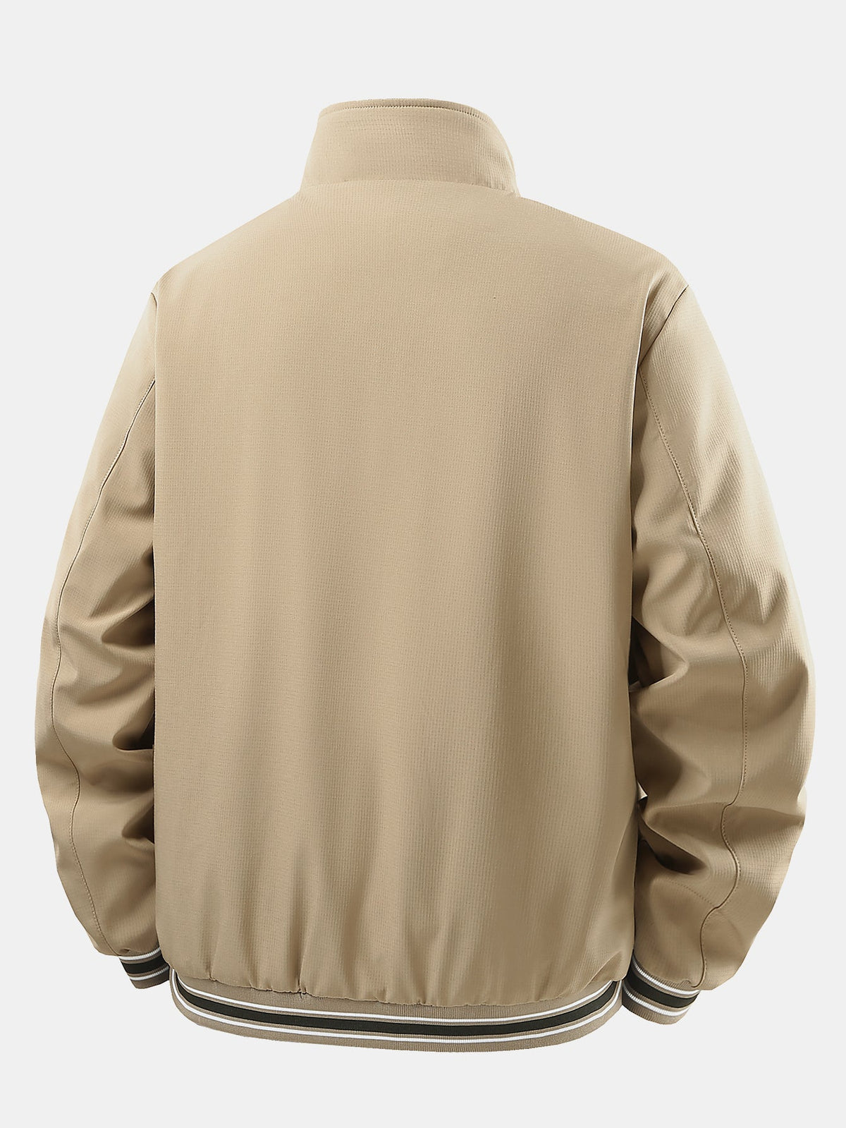 Men's Checked Lined Zip-Up Jacket - Relaxed Fit Casual