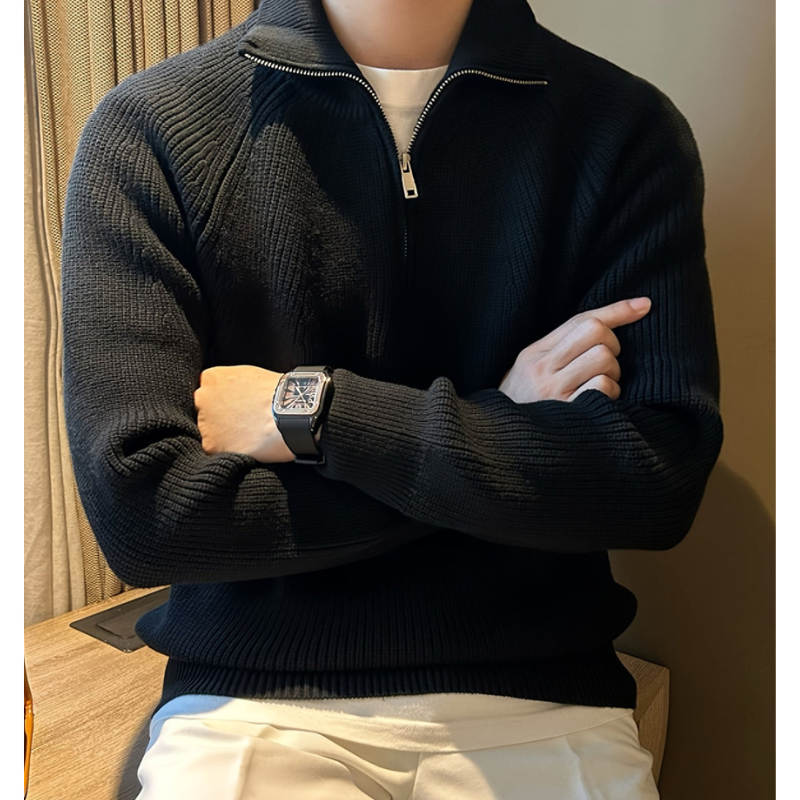 Men's Chunky Knit Half-Zip Sweater - Classic Raglan