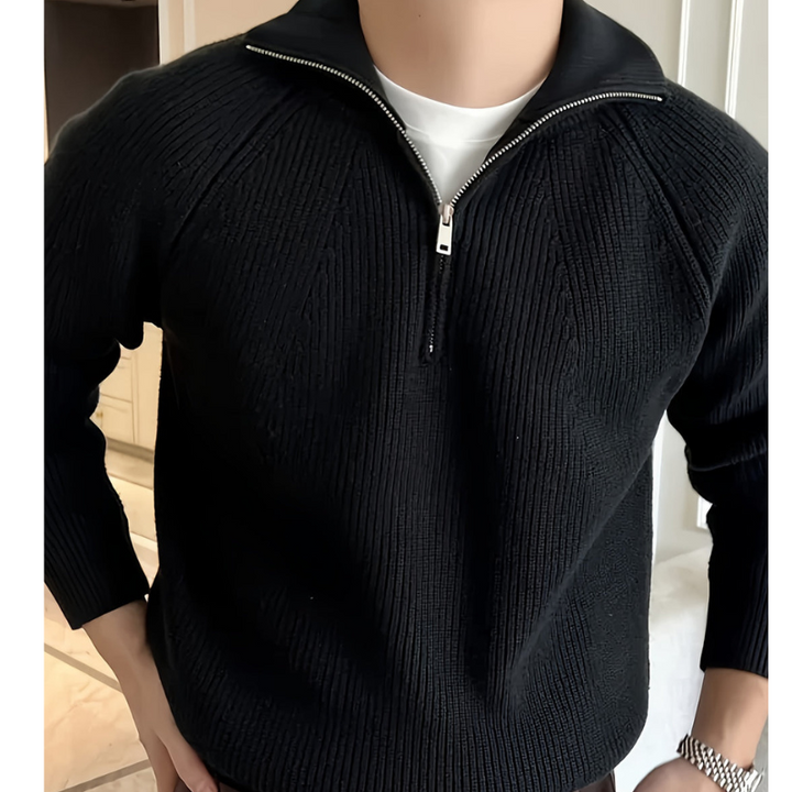 Men's Chunky Knit Half-Zip Sweater - Classic Raglan