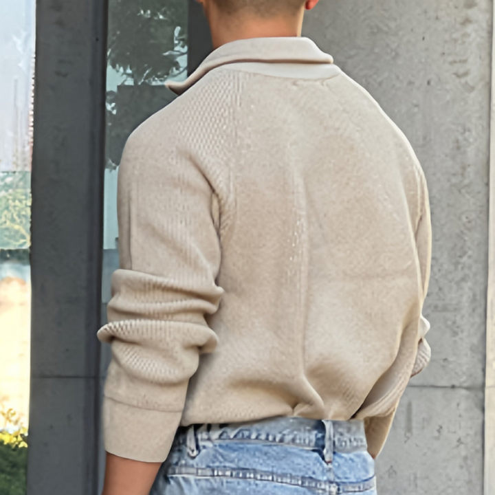 Men's Chunky Knit Half-Zip Sweater - Classic Raglan