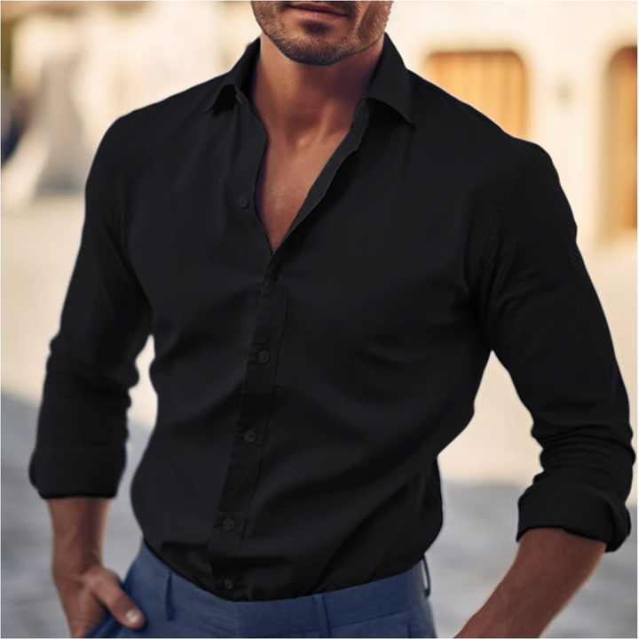 Men's Classic Dress Shirt - Tailored Fit - Black