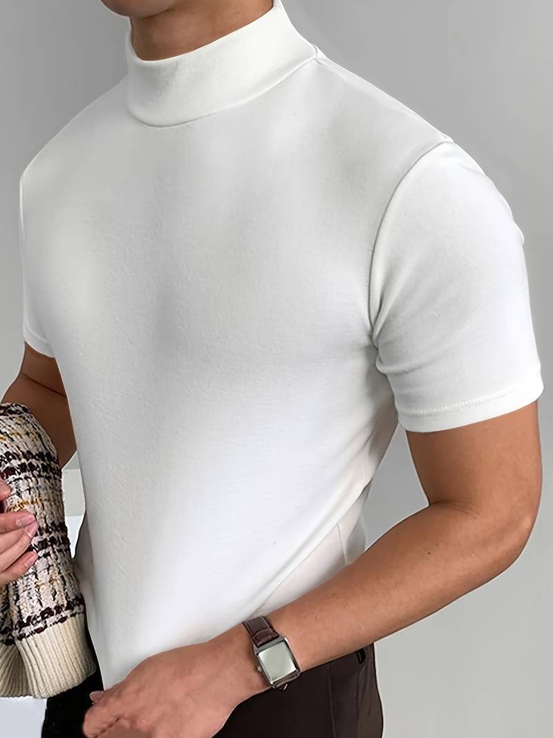 Men's Collared Short Sleeve T-Shirt - Slim Fit Cotton