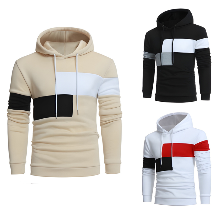 Men's Colorblock Hoodie - Warm Streetwear Sweater