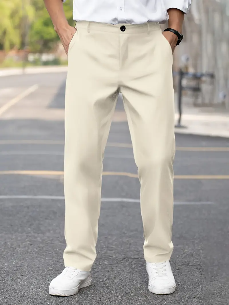 Men's Comfort Fit Casual Pants - Versatile Everyday Wear - Apricot