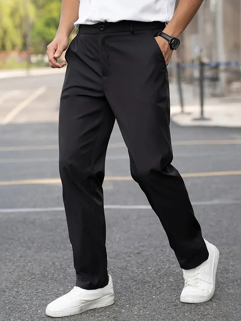 Men's Comfort Fit Casual Pants - Versatile Everyday Wear - Black
