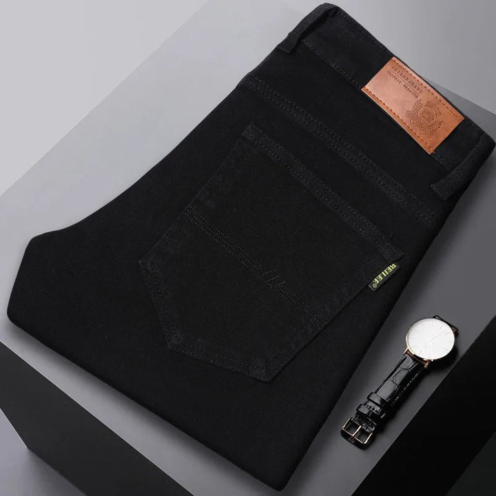 Men's Comfort Fit Denim Jeans - Classic Five-Color Collection - Black