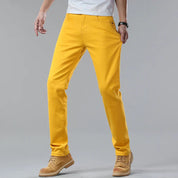Men's Comfort Fit Denim Jeans - Classic Five-Color Collection - Yellow
