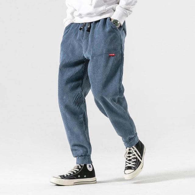 Men's Corduroy Cargo Pants - Relaxed Fit Casual